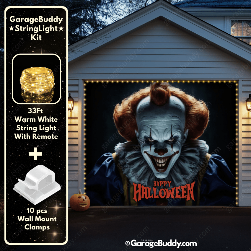 Spooky Clown Halloween Garage Cover