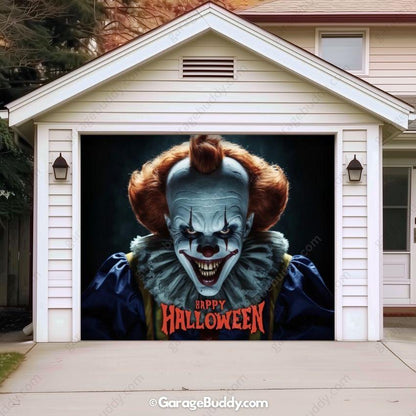Spooky Clown Halloween Garage Cover