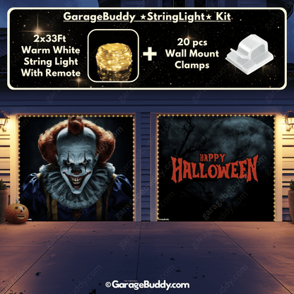 Spooky Clown Halloween Garage Cover